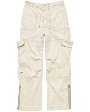 Acne Studios Logo Patch Cargo Trousers - Natural