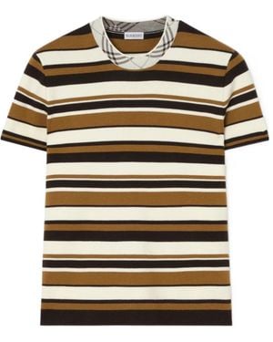 Burberry Striped Wool Blend T-Shirt - Multicolour