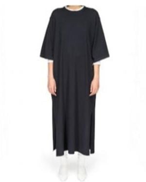The Row Short-Sleeve Crewneck Dress - Black