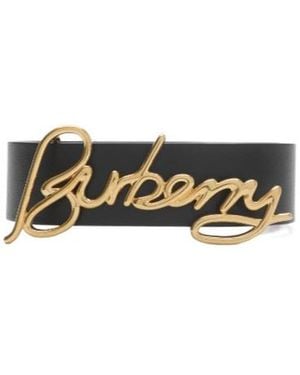 Burberry Reversible Leather Signature Belt - White