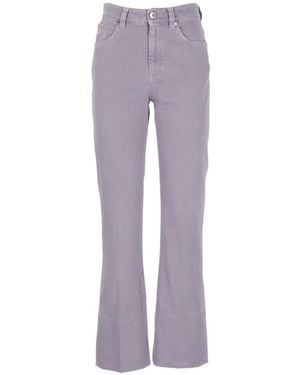 Brunello Cucinelli Pressed-Crease Loose-Fit Jeans - Purple