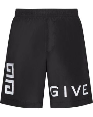 Givenchy Logo Printed Swim Shorts - Black