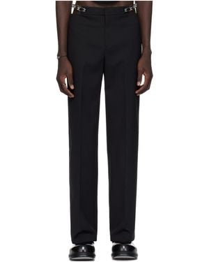 Dion Lee Chain-Link Wool-Blend Tailored Trousers - Black