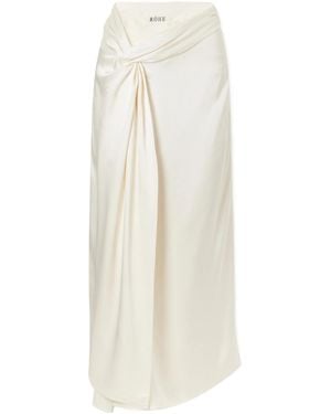 Rohe Draped Satin Midi Wrap Skirt - White