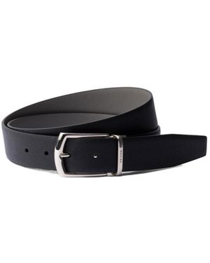 Prada Reversible Saffiano Leather Belt - White