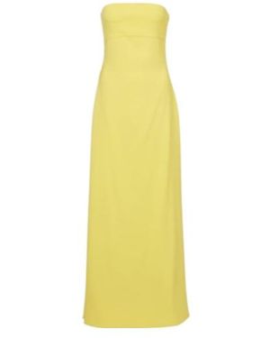 Jacquemus Caped Strapless Bustier Gown - Yellow