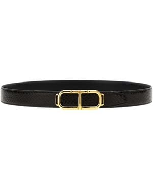 Tom Ford T-Logo Reversible Belt - White