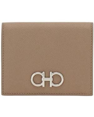 Ferragamo Gancini Compact Wallet - Natural