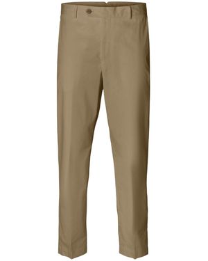 SELECTED 100% Cotton Suit Pants - Natural