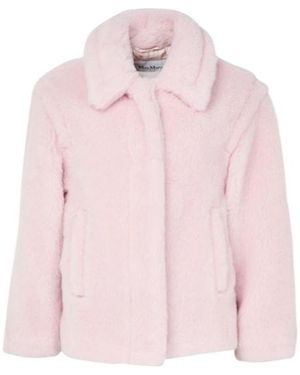 Max Mara Teddy Cropped Coat - Pink