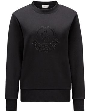 Moncler Embellished Logo Crewneck Sweatshirt - Black