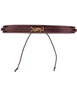 Saint Laurent Cassandre Multi-Strand Bracelet - Brown