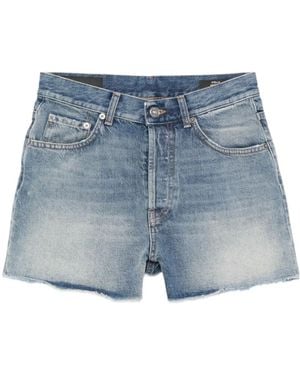Dondup Frayed Edged Denim Shorts - Blue