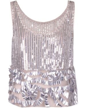 Alberta Ferretti Sequin Embellished Tank Top - Multicolour