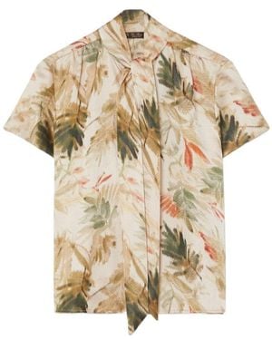 Loro Piana Febe Botanical Motif Shirt - White