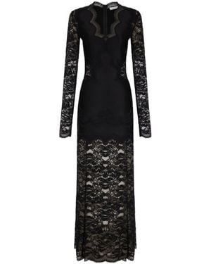 Rabanne Rabanne Long Lace Dress - Black
