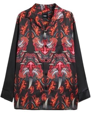 Y-3 Graphic-Print Button-Down Shirt - Green