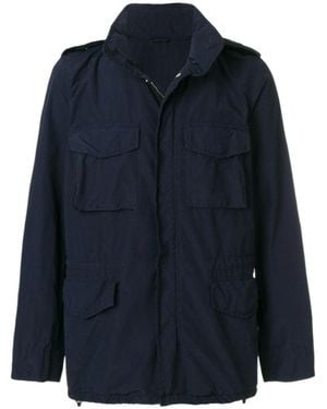 Aspesi Hooded Zipped Jacket - Blue