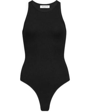 Alaïa Ribbed Tank Bodysuit - Black