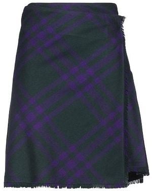 Burberry Plaid Pleated Skirt - Blue