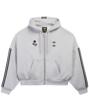 adidas Originals X Chavarria Full Zip Logo Hoodie - Grey