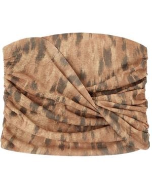 Ganni Bandeau Top - Brown