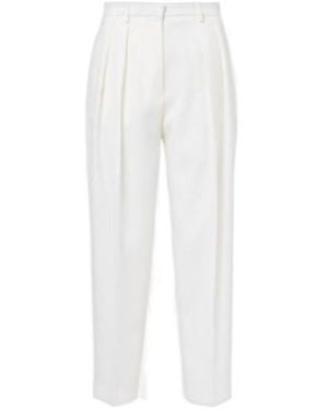 Altuzarra Emmett High-Rise Wool Tapered Trousers - White