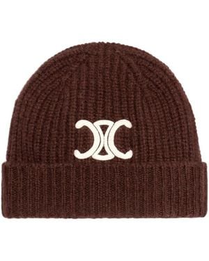 Celine Triomphe Beanie - Brown