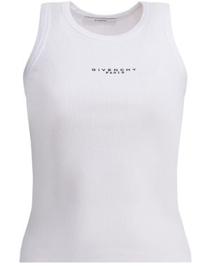 Givenchy Logo Ribbed Tank Top - White