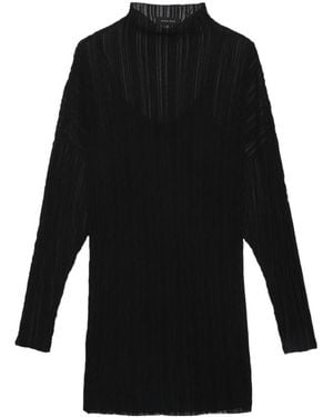 Anine Bing Clare Sheer Mini Dress - Black
