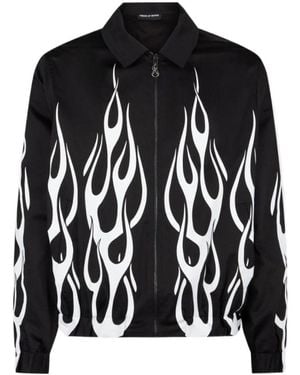 Vision Of Super Flame Print Zip Jacket - Black