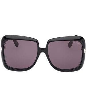 Tom Ford Eyewear Lorelai Oversized Frame Sunglasses - Purple