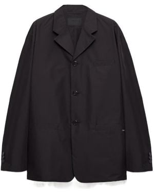 Prada Single-Breasted Technical Cotton Jacket - Black