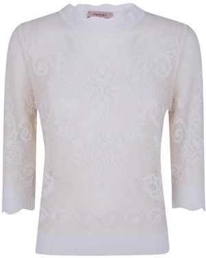 Twinset Jacquard Sweater - White
