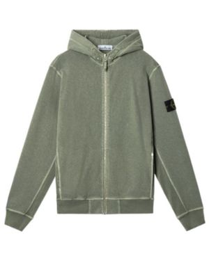 Stone Island Zip-Up Hooded Jacket - Green