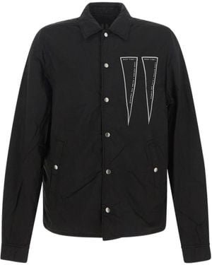 Rick Owens Logo-Patch Bomber Jacket - Black