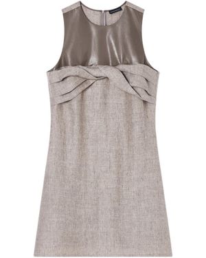 chinese dress ladies Armani // Vintage Purple Linen & Silk Asymmetric Drape Dress  VSP  Consignment