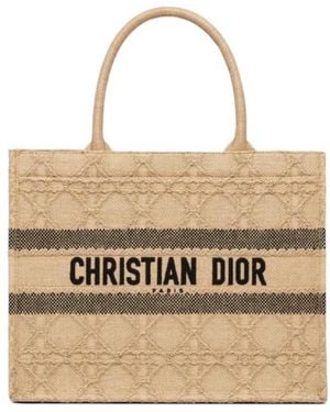 Dior Book Tote Medium Wine Coconut Handbag - Natural