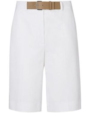 Tory Burch Double T Pleated Shorts - White