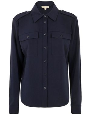 MICHAEL Michael Kors Crepe Utility Shirt - Blue