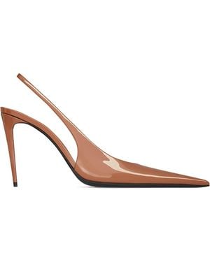 Saint Laurent Guermantes Slingback Court Shoes - White