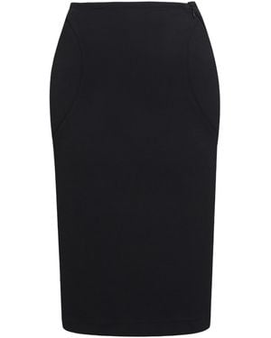 Alaïa Alaïa Upstitched Circle Midi Pencil Skirt - Black