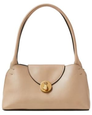 Versace Vivian Small Leather East/West Shoulder Bag - Natural