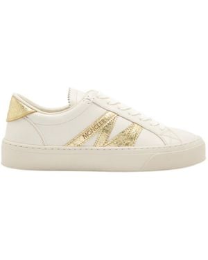 Moncler Monaco 2 Paneled Suede Sneakers - White