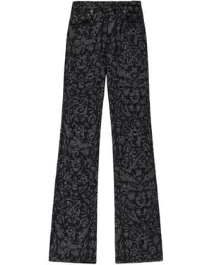 Off-White c/o Virgil Abloh Logo Patch Flared Trousers - Black