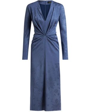 Etro Jacquard Knot Dress - Blue