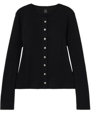 Leset Knit Cotton Cardigan - Black