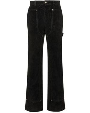Stella McCartney Velvet Denim Workwear Straight Trousers - Black