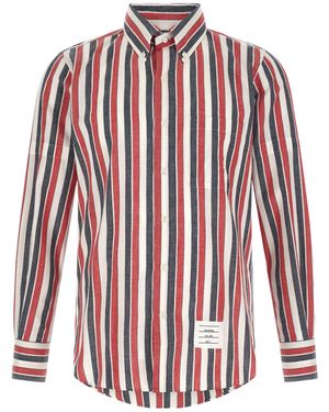 Thom Browne Striped Button-Down Shirt - Red