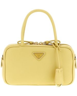 Prada Bauletto Logo Handbag - Yellow